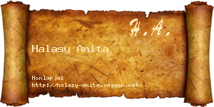 Halasy Anita névjegykártya