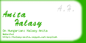 anita halasy business card